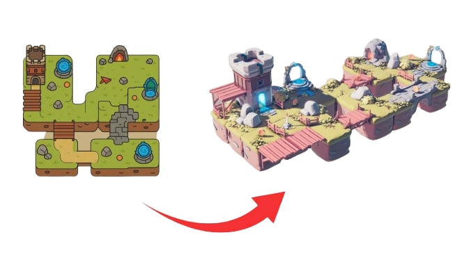 Bachelor Thesis: Image-to-Mesh Generation for a Playable 3D Level